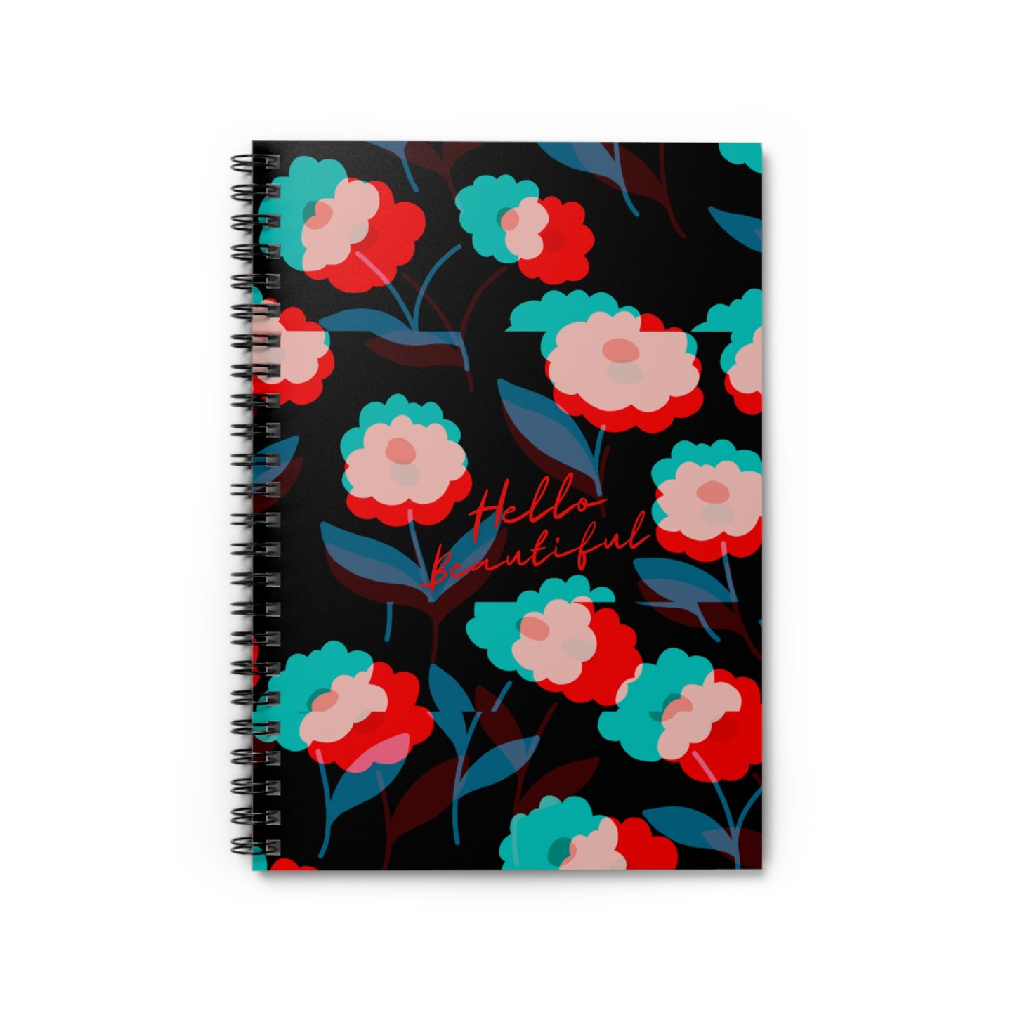 Hello Beautiful Spiral Notebook - Ruled Line - Floral