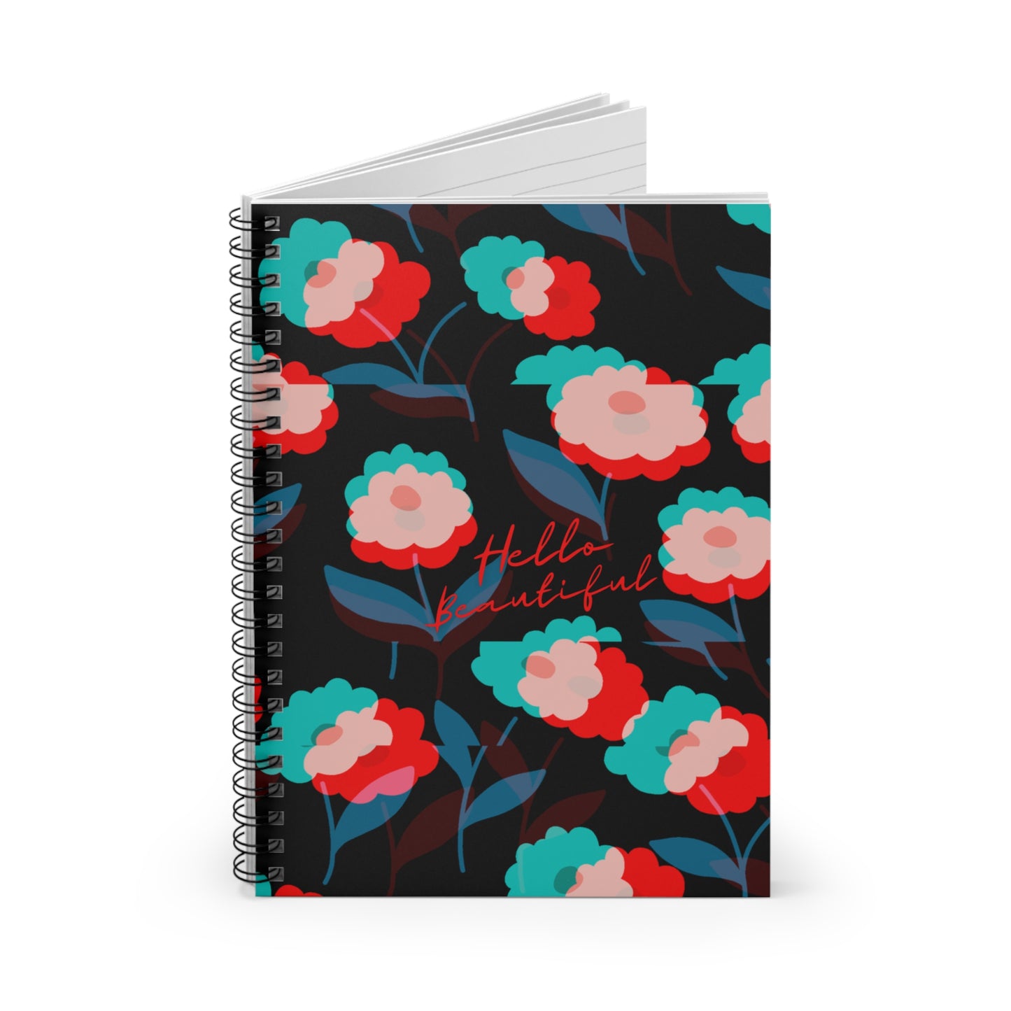 Hello Beautiful Spiral Notebook - Ruled Line - Floral