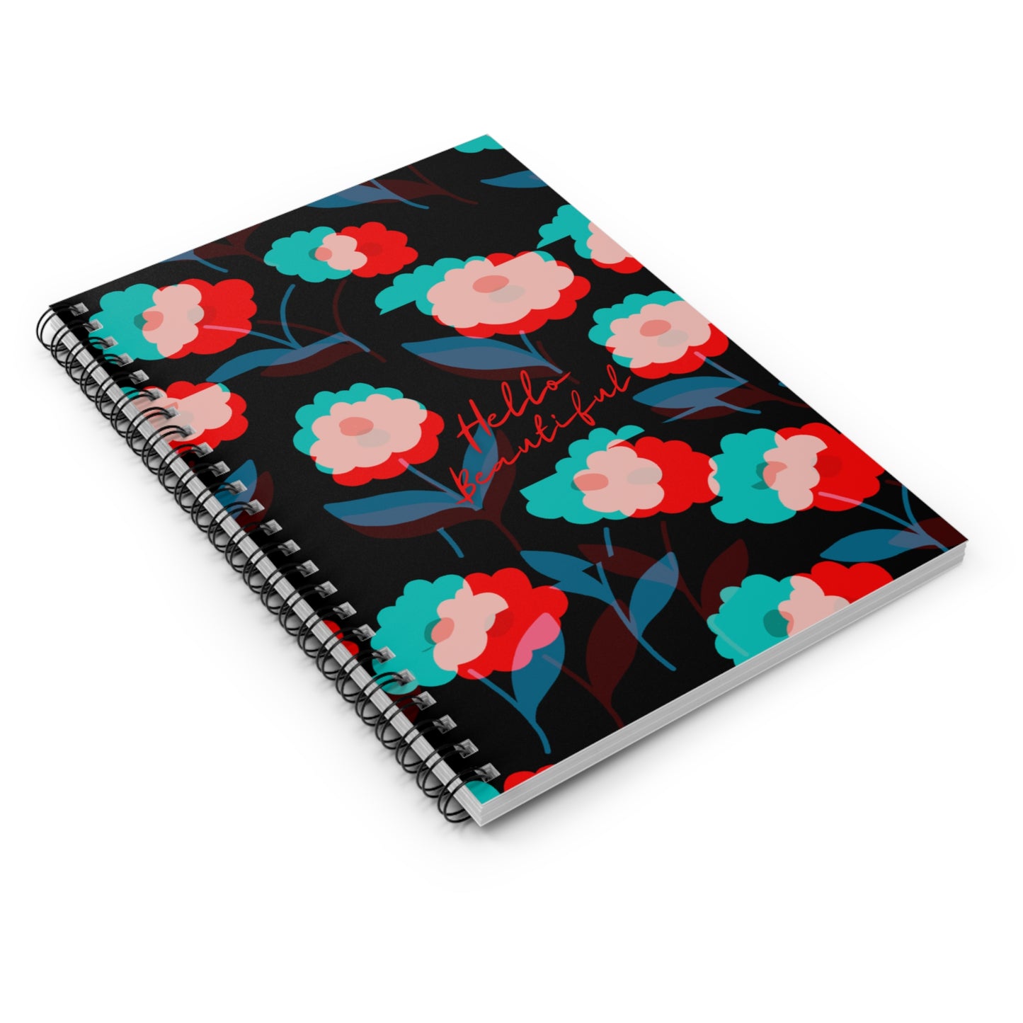 Hello Beautiful Spiral Notebook - Ruled Line - Floral